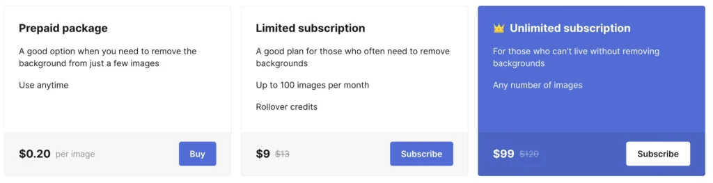 AI Background Remover pricing